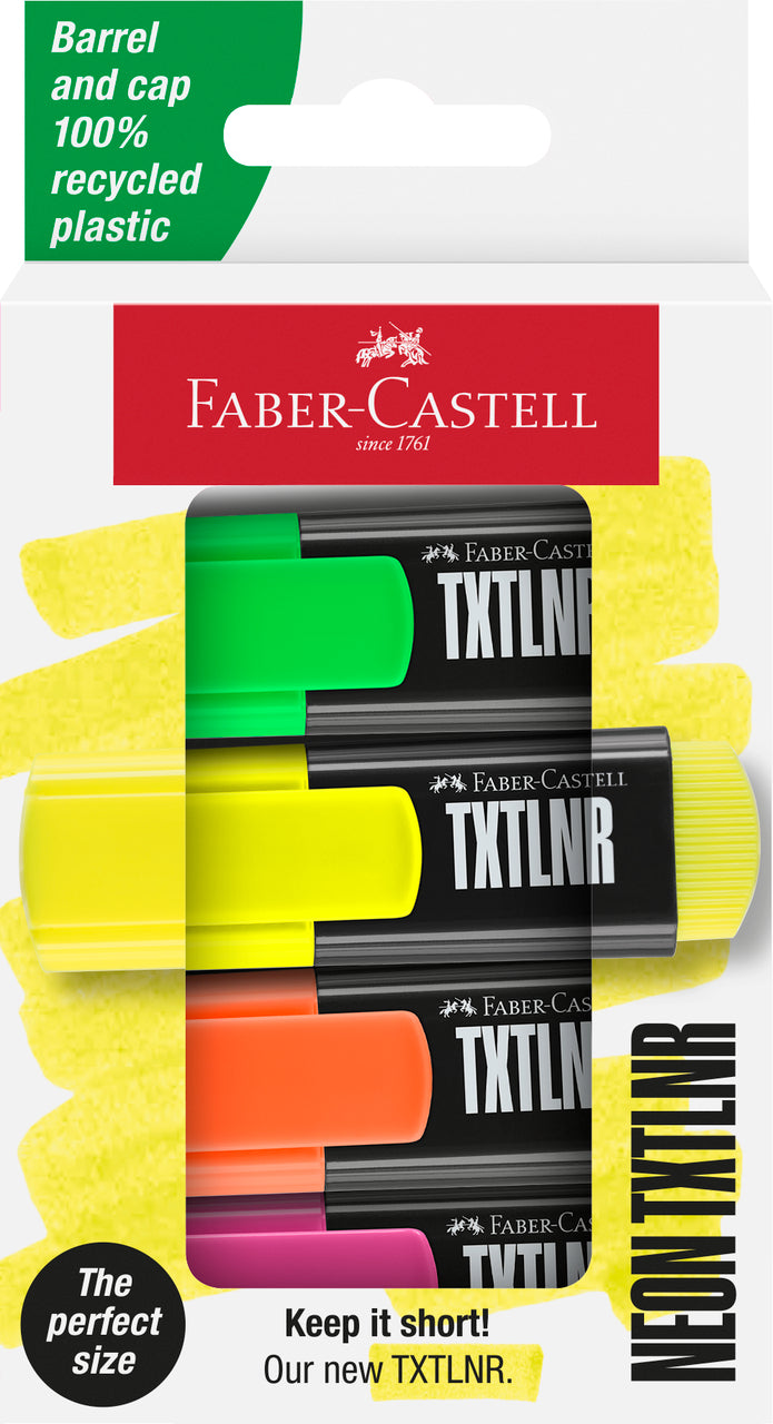 TEXTMARKER MINI SET 4 SUPERFLUORESCENT FABER-CASTELL TEXTMARKER MINI SET 4 SUPERFLUORESCENT FABER-CASTELL